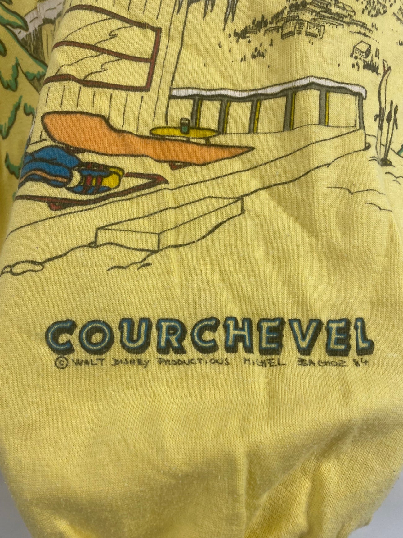 Fabulous Michel Bachoz Courchevel Disney vintage Sweater UkM Yellow LB500