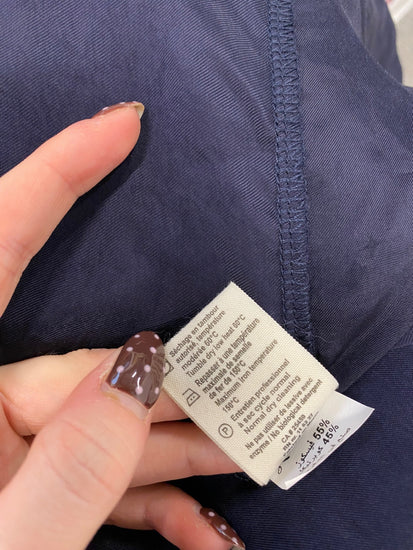 Fabulous American vintage longline Kimono UK 8 Navy Blue SS002