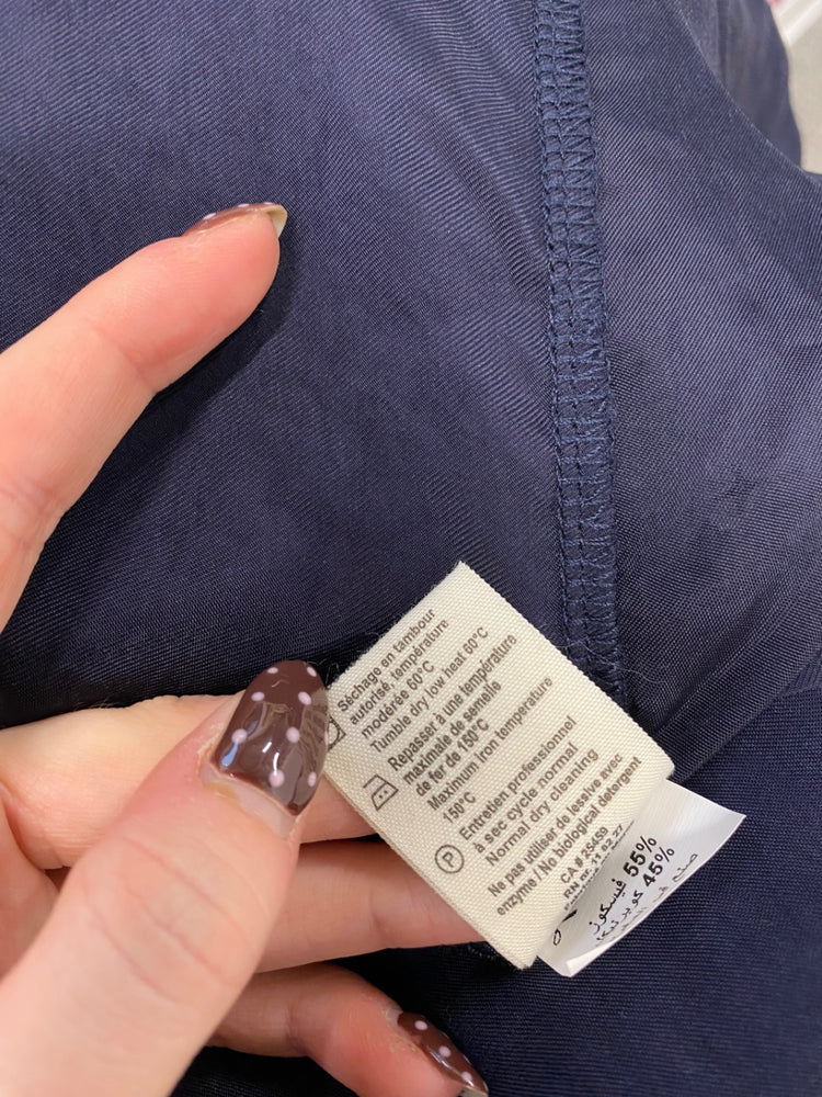 Fabulous American vintage longline Kimono UK 8 Navy Blue SS002