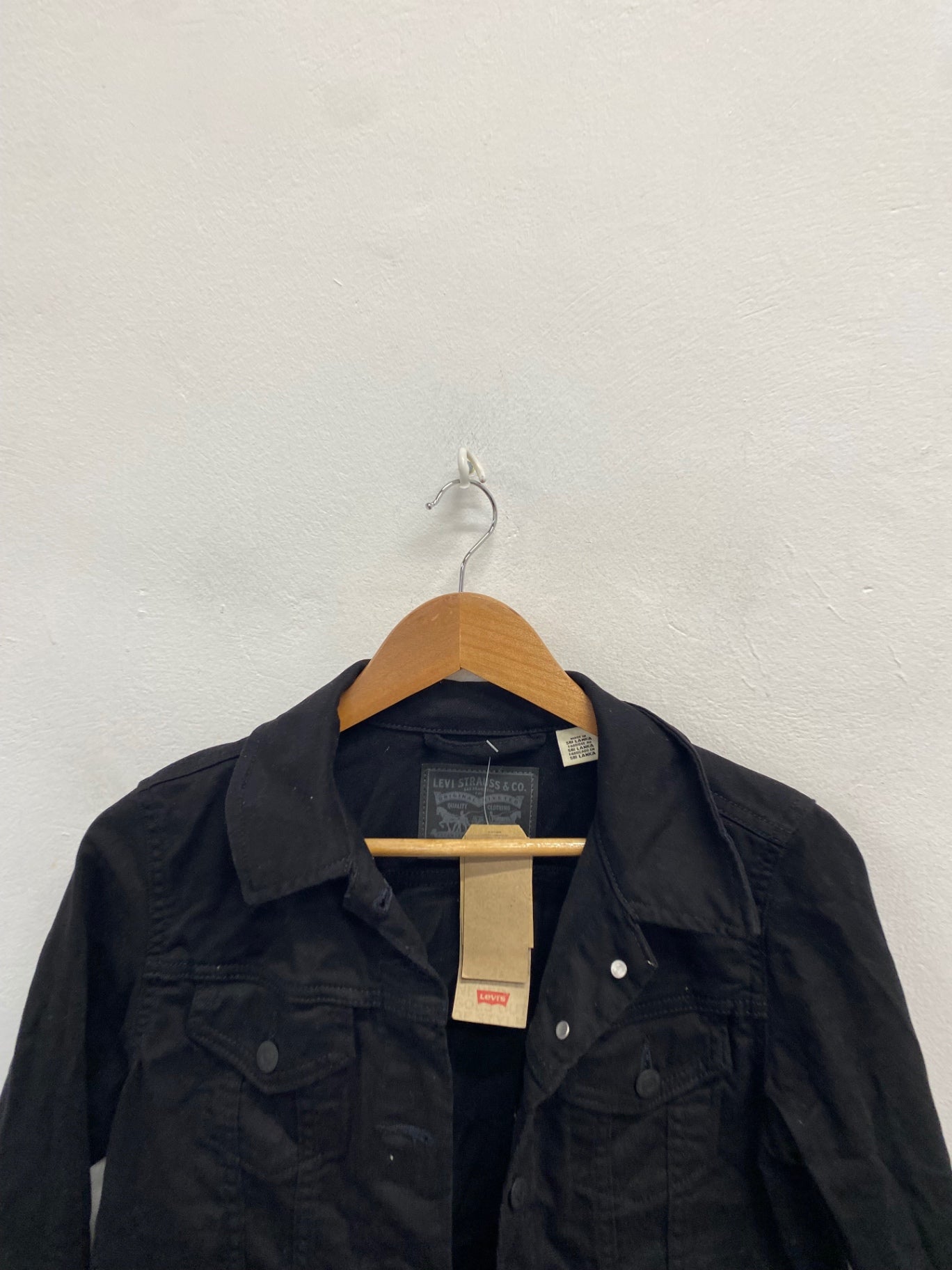 Fabulous Levi's original trucker Jacket UK 10 Black new FQ501