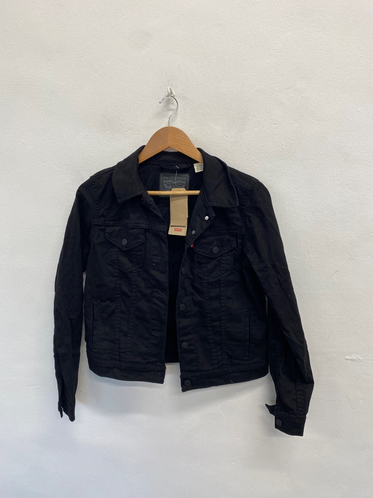 Fabulous Levi's original trucker Jacket UK 10 Black new FQ501