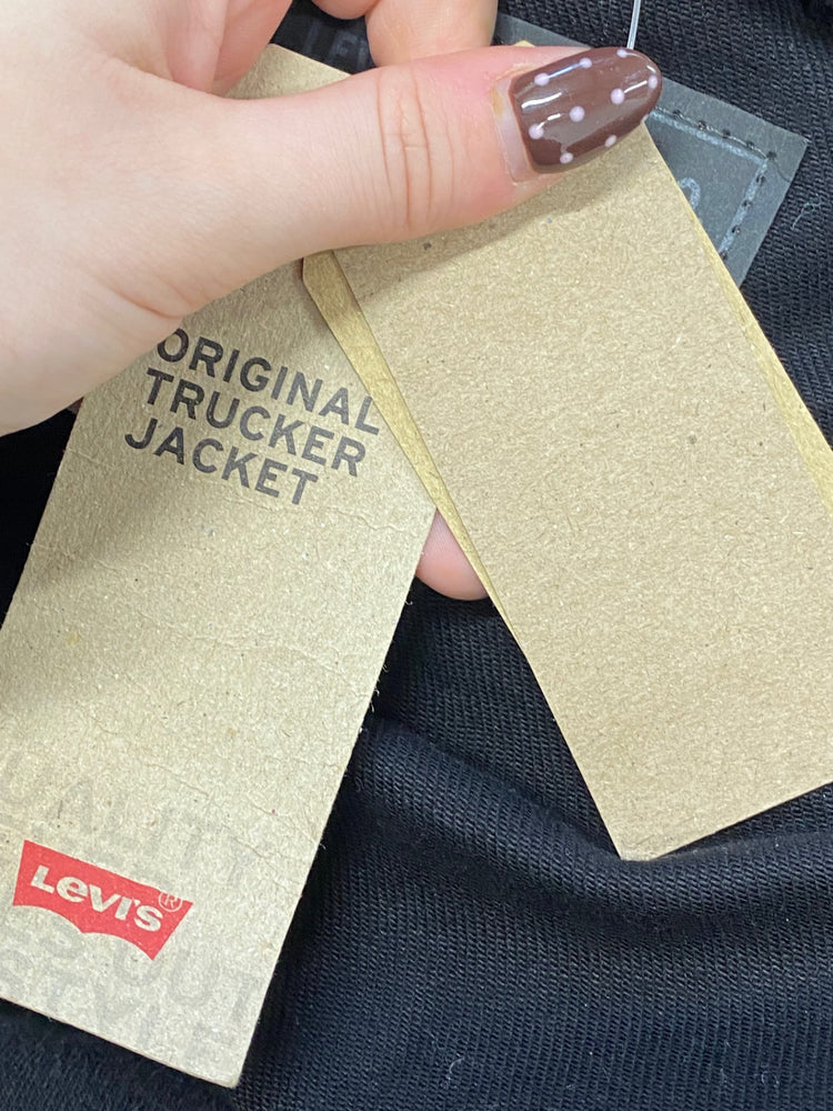 Fabulous Levi's original trucker Jacket UK 10 Black new FQ501
