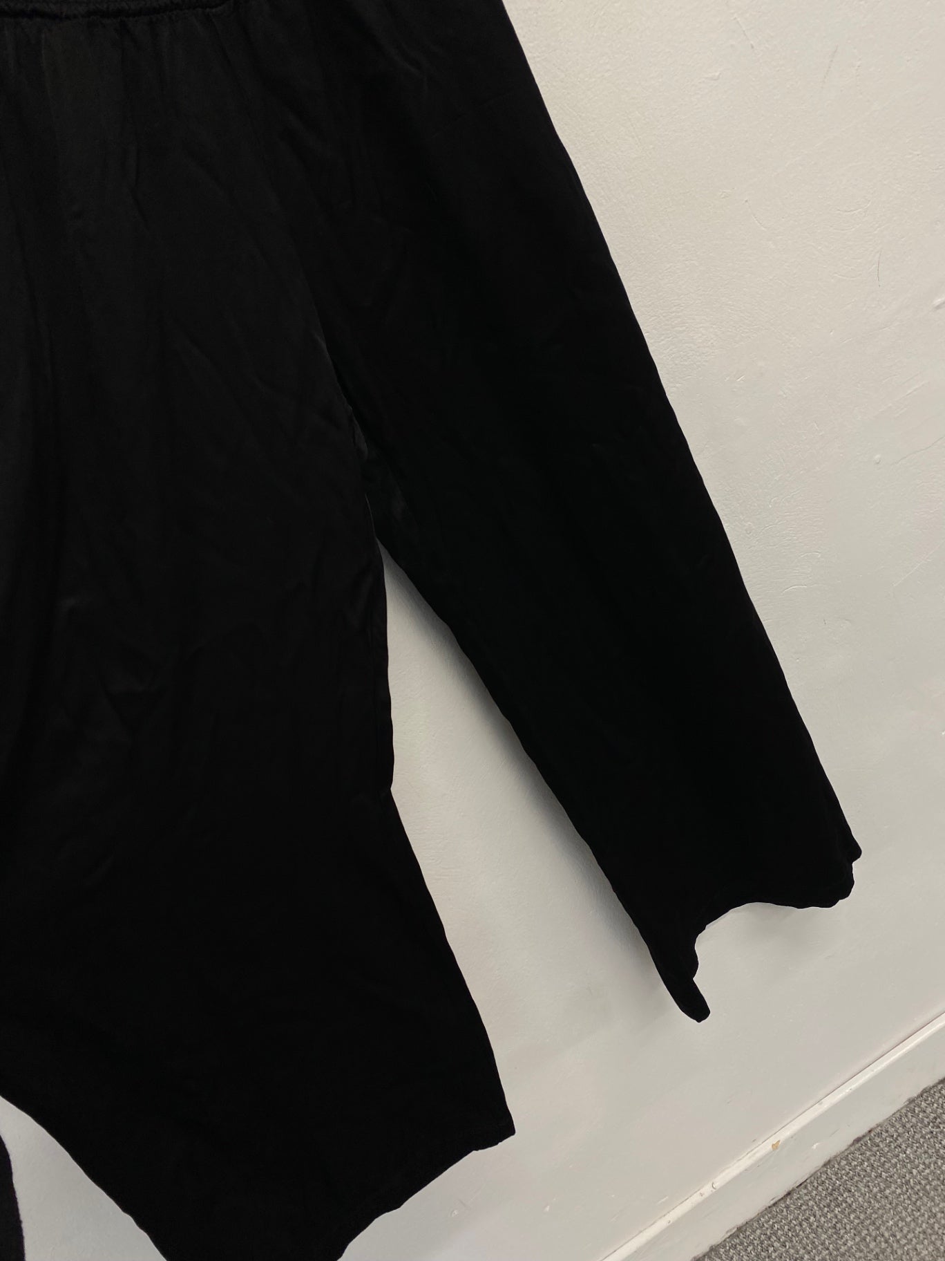 Fabulous Ghost london Wide leg trousers UK 10 Black satin look SS002