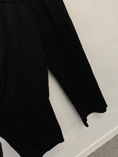 Fabulous Ghost london Wide leg trousers UK 10 Black satin look SS002