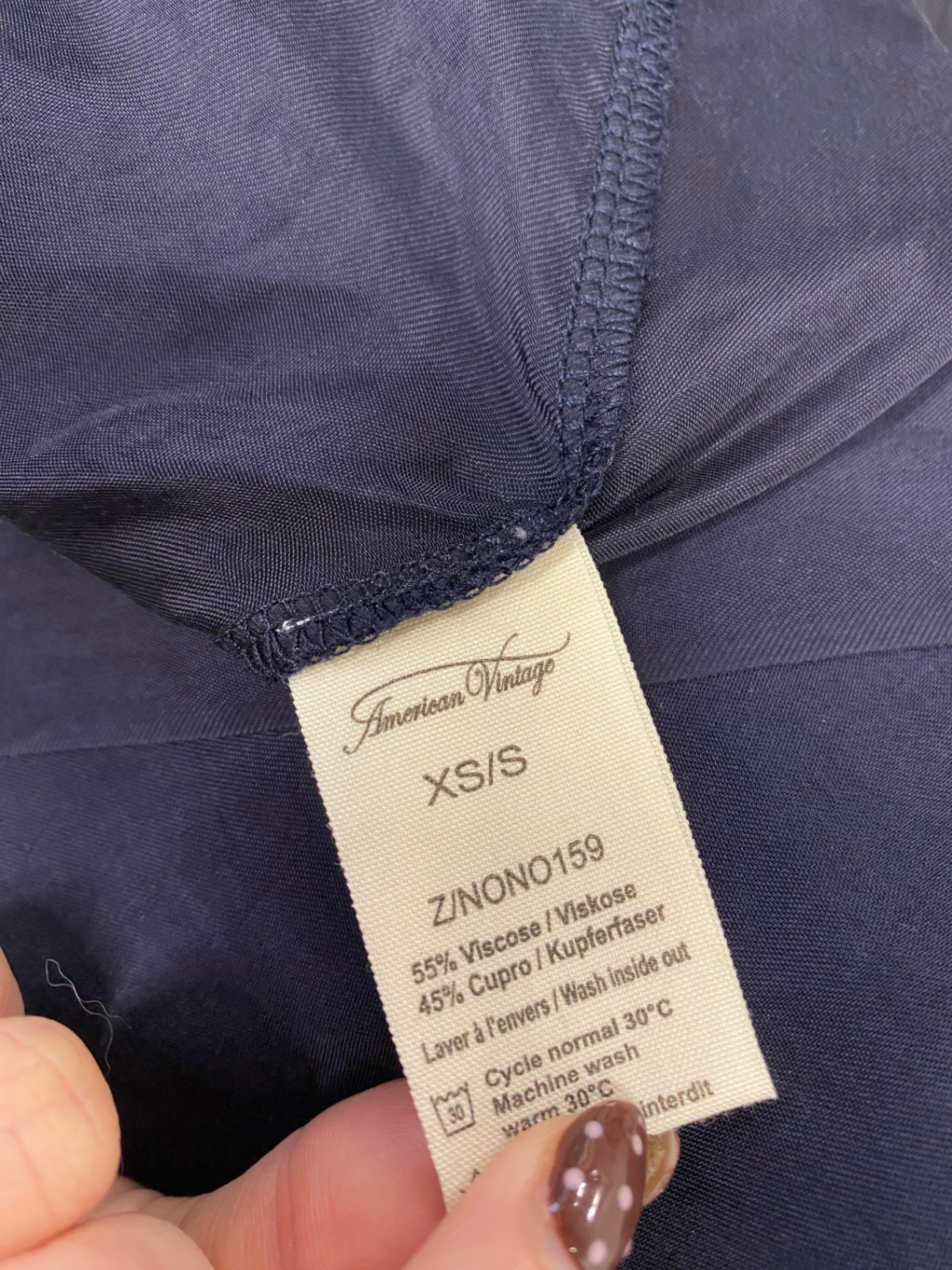 Fabulous American vintage longline Kimono UK 8 Navy Blue SS002