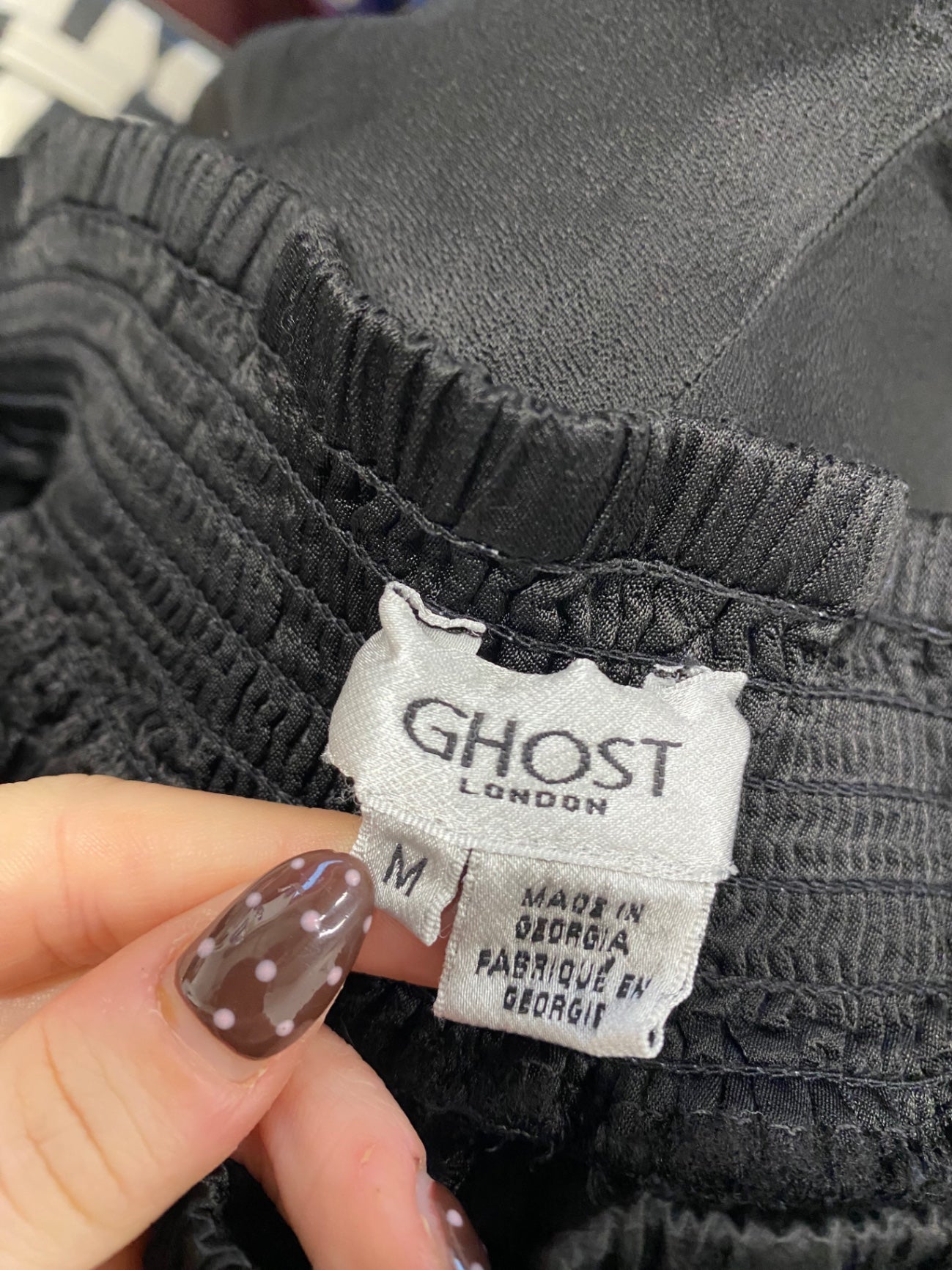 Fabulous Ghost london Wide leg trousers UK 10 Black satin look SS002