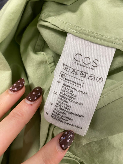 Fabulous Cos Midi shirt Dress UK 16 Mint Green MW492