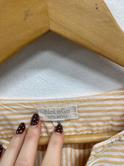 Fabulous NoLoGo midi Dress UK 8 Peach striped MW492 