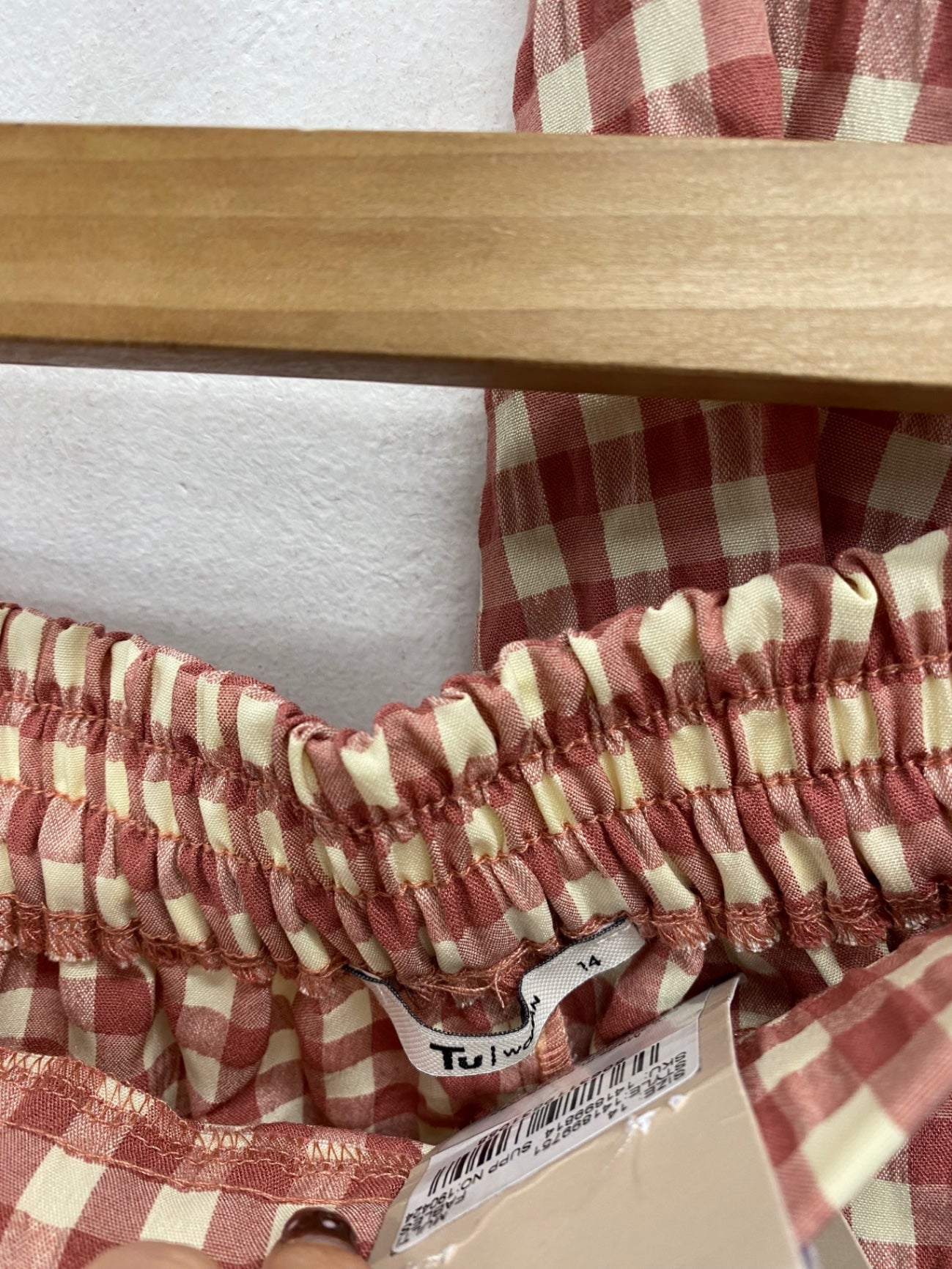 Fabulous TU Suit Set UK 14 Red cream gingham blazer shorts #5 FQ501