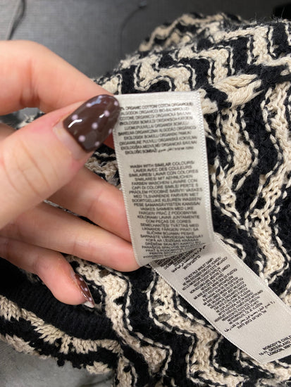 Fabulous Nobody’s Child crochet Midiaxi Dress UK 12 Black and beige LG276