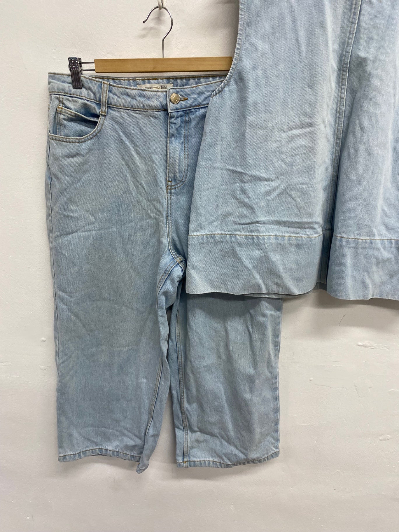 Fabulous Nobody’s Child denim Two-piece set UK 14-16 Light blue jeans top #700 LG276