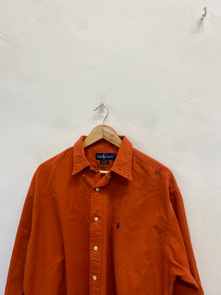 Fabulous Ralph Lauren Shirt UK L Orange cotton Blaire LG276