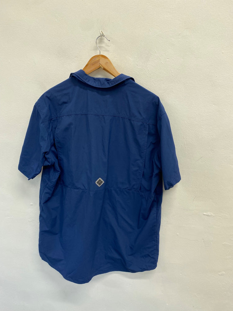 Fabulous Columbia Shirt UK M Blue omni shield LG276