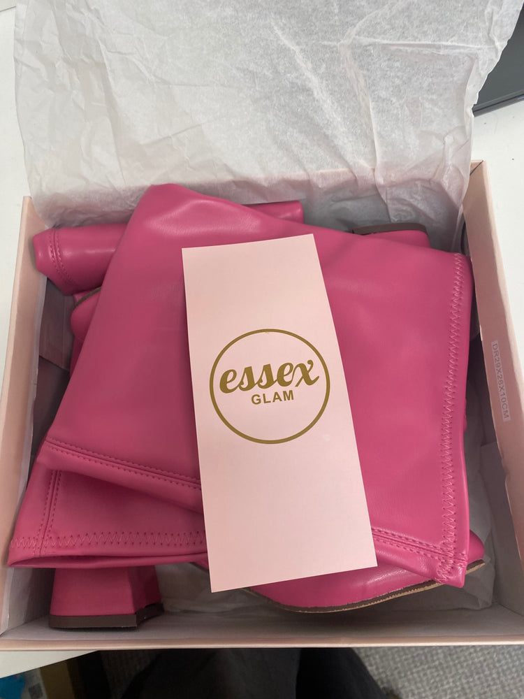 Fabulous Essex Glam Knee high Barbie Boots UK6 Fuchia  Pink LG276