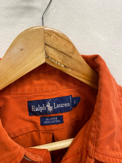 Fabulous Ralph Lauren Shirt UK L Orange cotton Blaire LG276