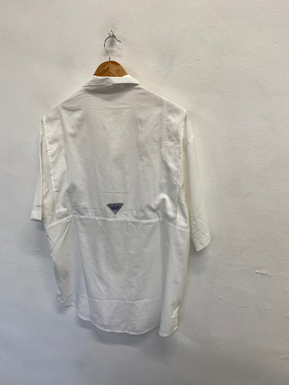 Fabulous Columbia Shirt UK M White Texas longhorns LG276