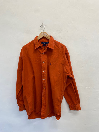Fabulous Ralph Lauren Shirt UK L Orange cotton Blaire LG276
