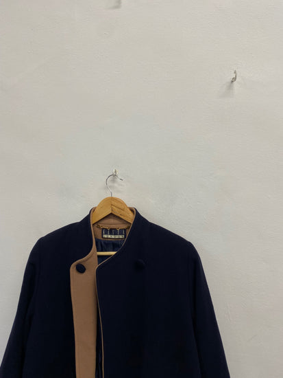 Fabulous Kesta London Peacoat UK 10 Navy tan LG276