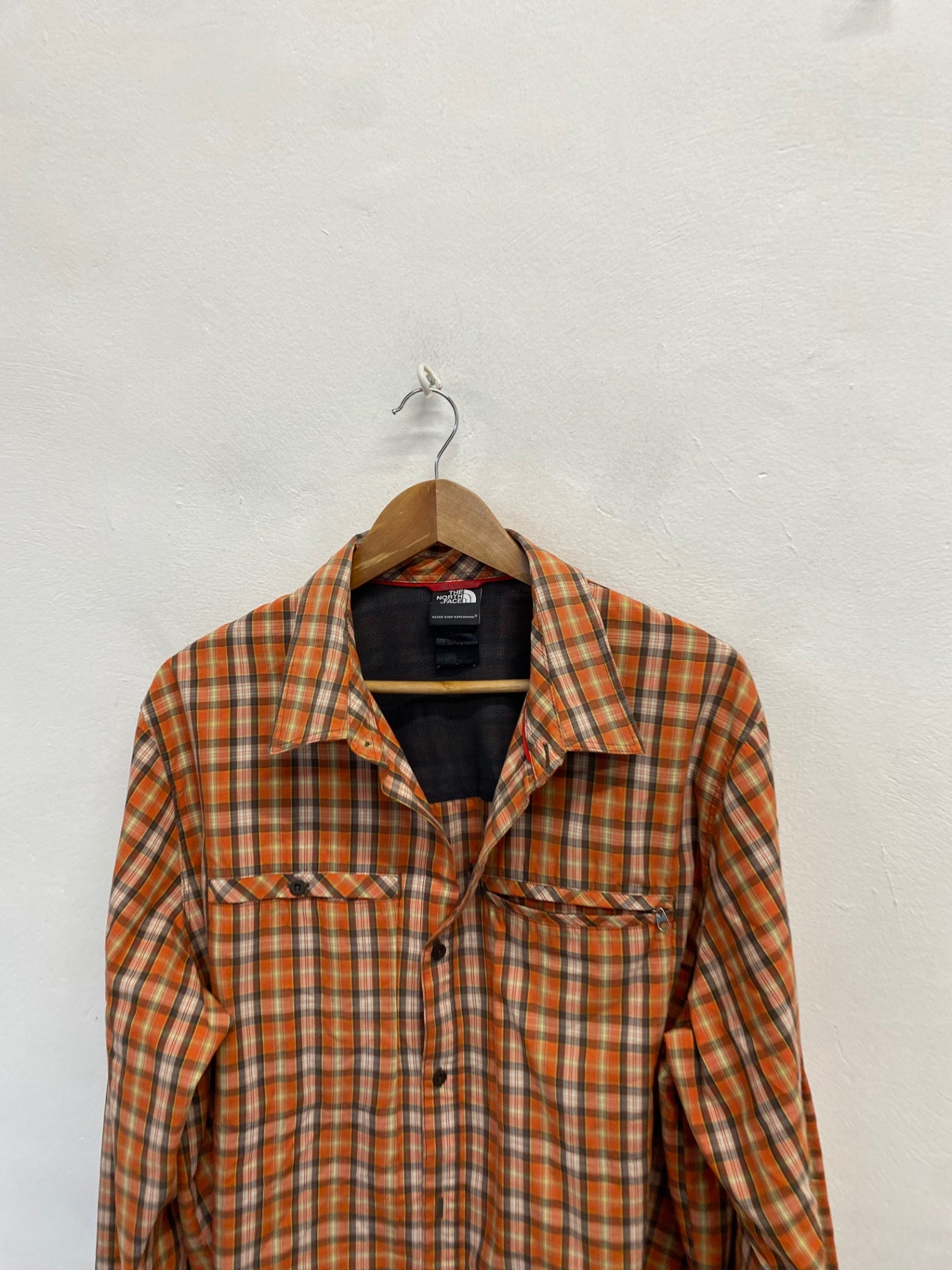 Fabulous The North Face Shirt UK XL Orange checked LG276