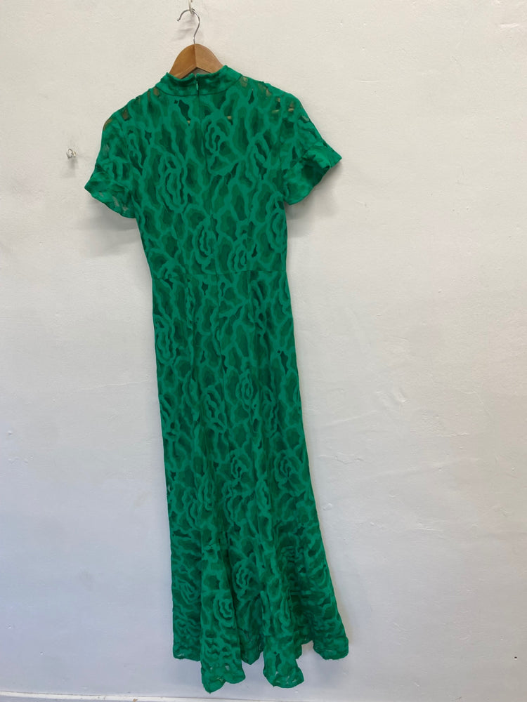 Fabulous Damsel in a dress Maxi Dress UK 10 Green lace CP002
