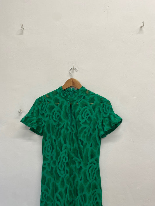 Fabulous Damsel in a dress Maxi Dress UK 10 Green lace CP002