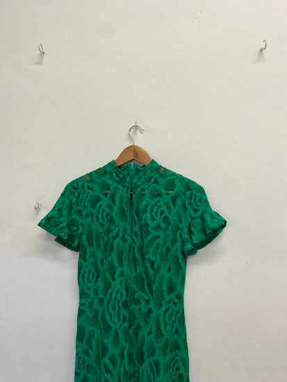 Fabulous Damsel in a dress Maxi Dress UK 10 Green lace CP002