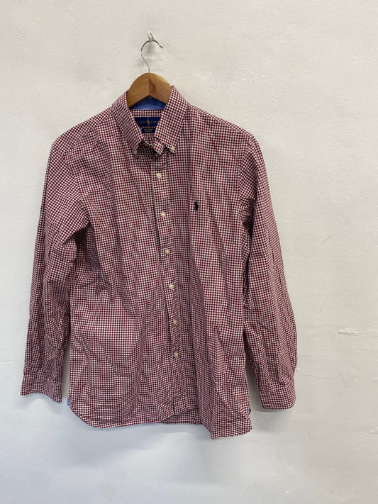 Fabulous Ralph Lauren Shirt UK M Red white checked cotton LG276