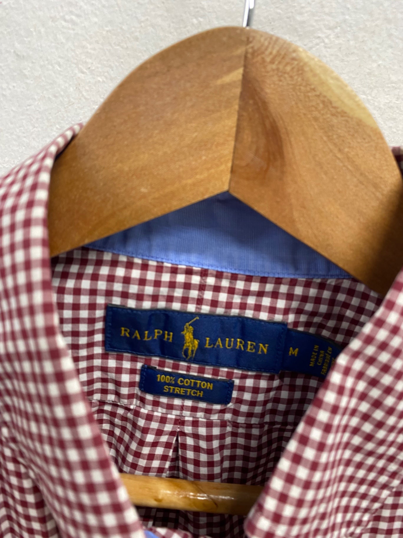 Fabulous Ralph Lauren Shirt UK M Red white checked cotton LG276