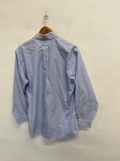 Fabulous Brooks Brothers Shirt 16.5" Blue and White Stripes LG276