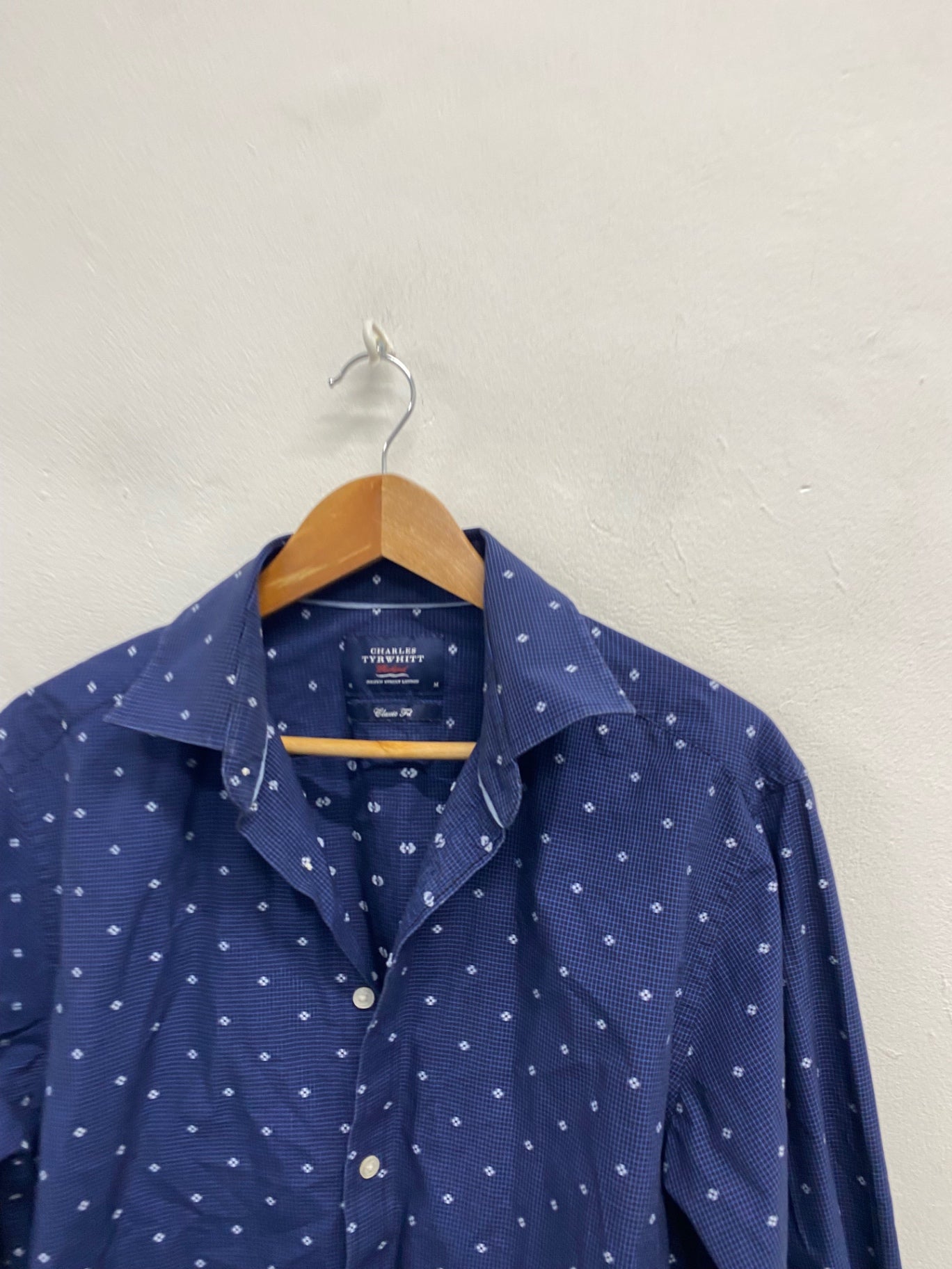 Fabulous Charles Tyrwhitt Shirt UK M Blue speckle LG276