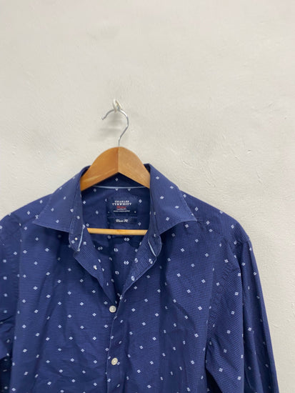 Fabulous Charles Tyrwhitt Shirt UK M Blue speckle LG276