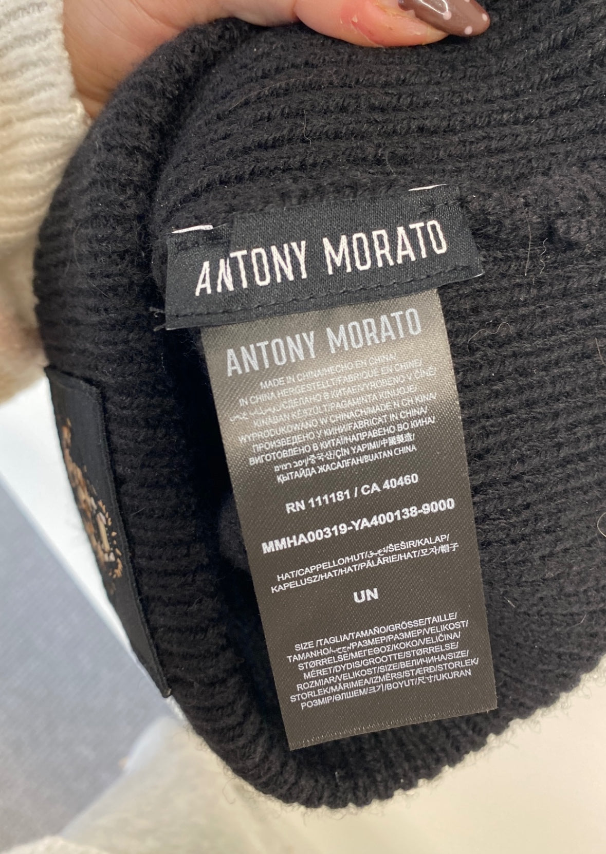 Fabulous Antony morato Beanie wool blend hat One size Black LG276