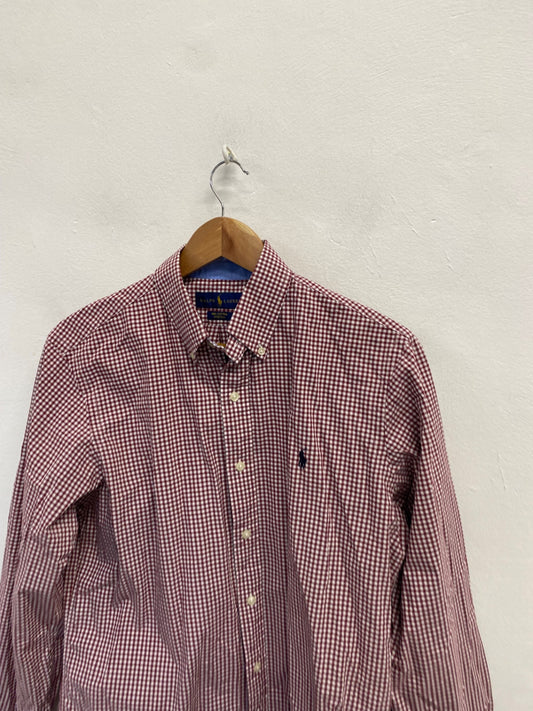 Fabulous Ralph Lauren Shirt UK M Red white checked cotton LG276