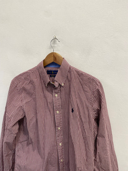 Fabulous Ralph Lauren Shirt UK M Red white checked cotton LG276