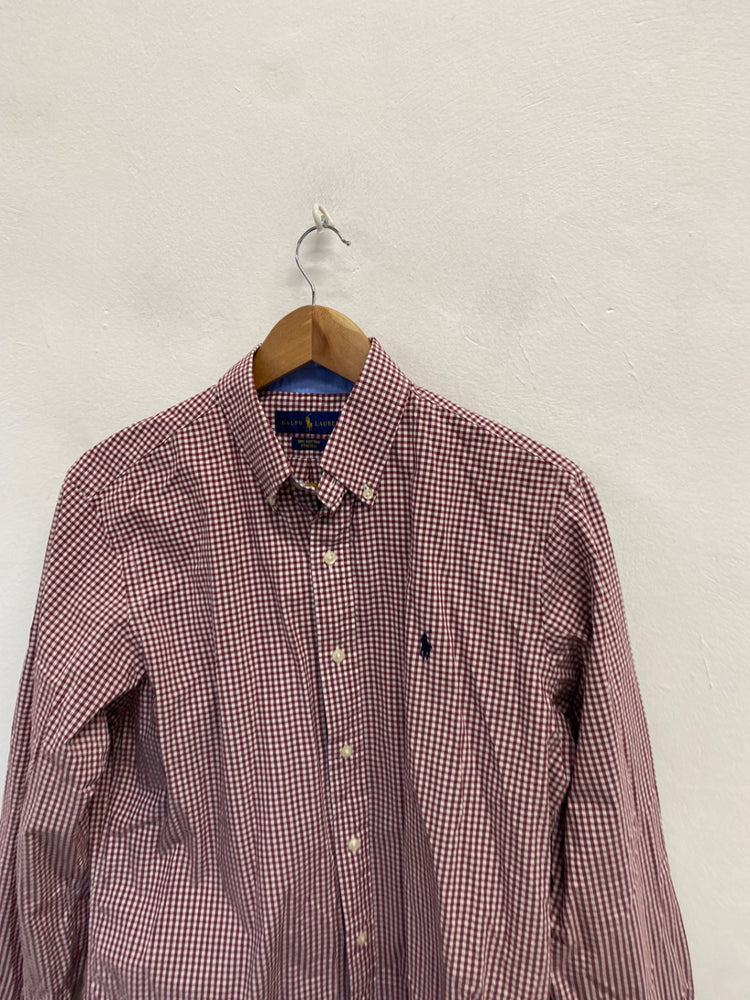 Fabulous Ralph Lauren Shirt UK M Red white checked cotton LG276