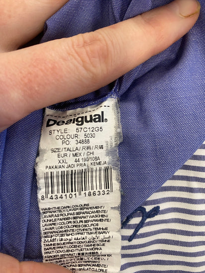 Fabulous Desigual block patterned Shirt XXL Blue LG276