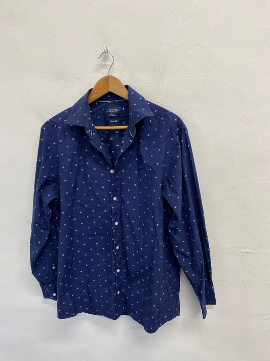 Fabulous Charles Tyrwhitt Shirt UK M Blue speckle LG276