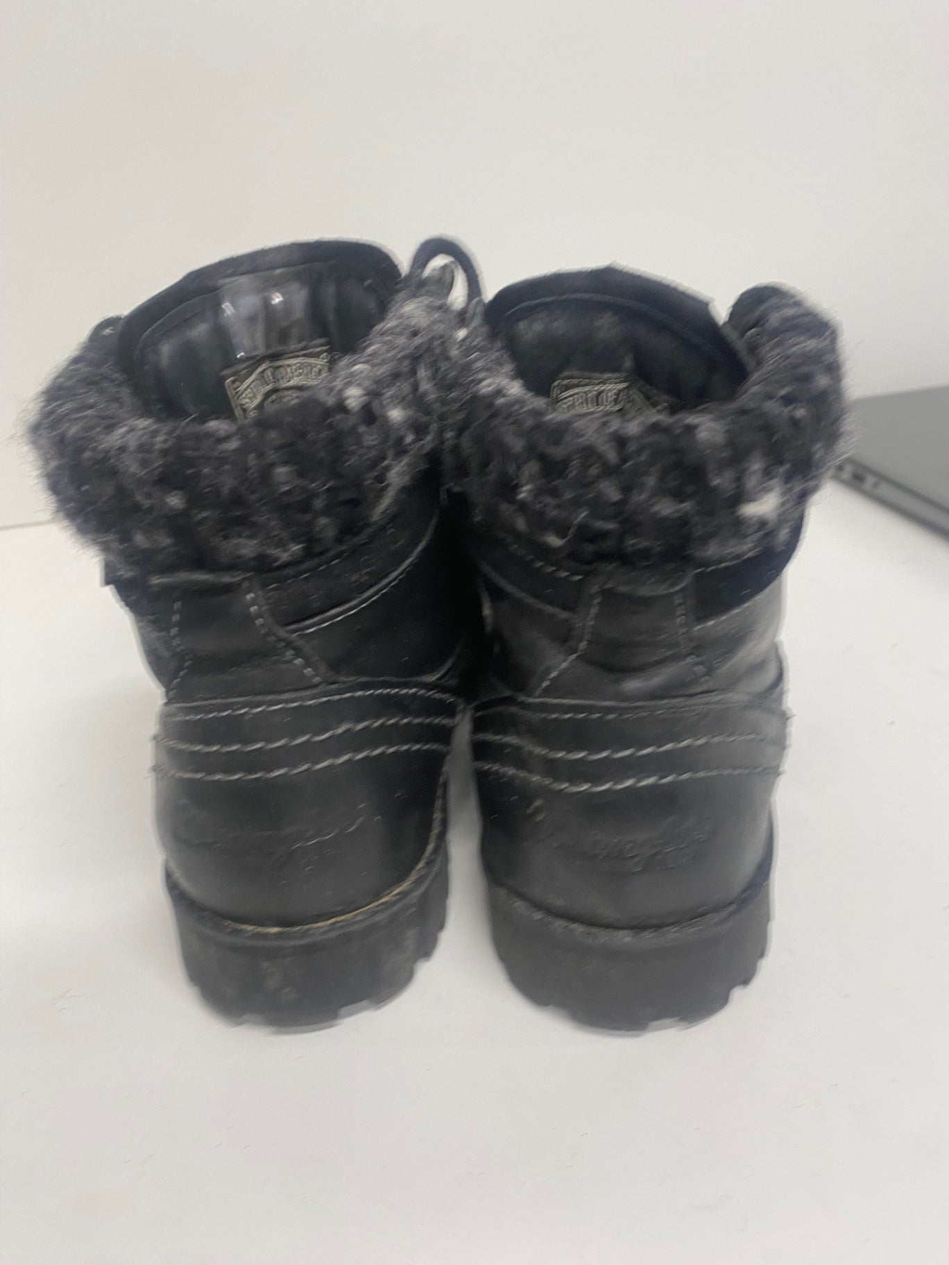 Fabulous Wrangler leather fur trim Boots UK5 Black GS502