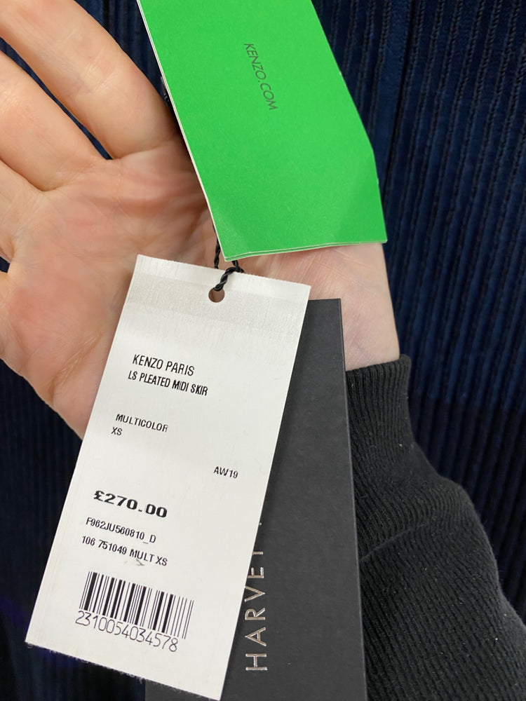 Fabulous Kenzo occasion party outfit Dress Co ord UkXS Metallic Navy NF494