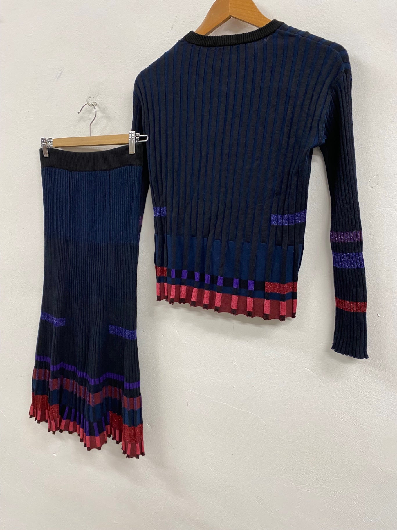 Fabulous Kenzo occasion party outfit Dress Co ord UkXS Metallic Navy NF494