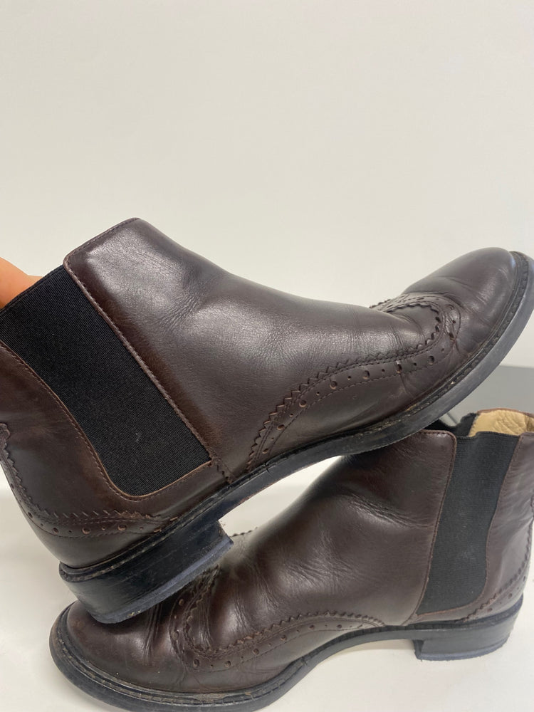 Fabulous Hobbs Genevieve brogue ankle Boots Uk5 Brown Leather LT002