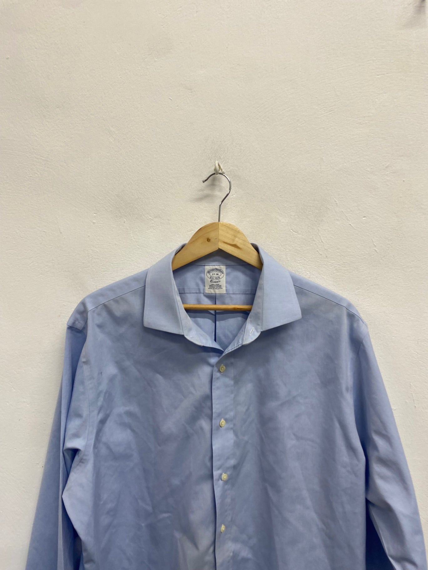 Fabulous Brooks Brothers Shirt 17” Light blue Cotton marked formal shirt (2) SH493