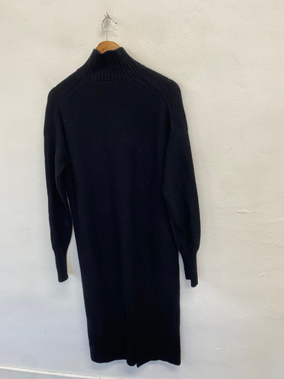 Fabulous Cos 100% wool Knitted Dress UK 8/10 Black LT002