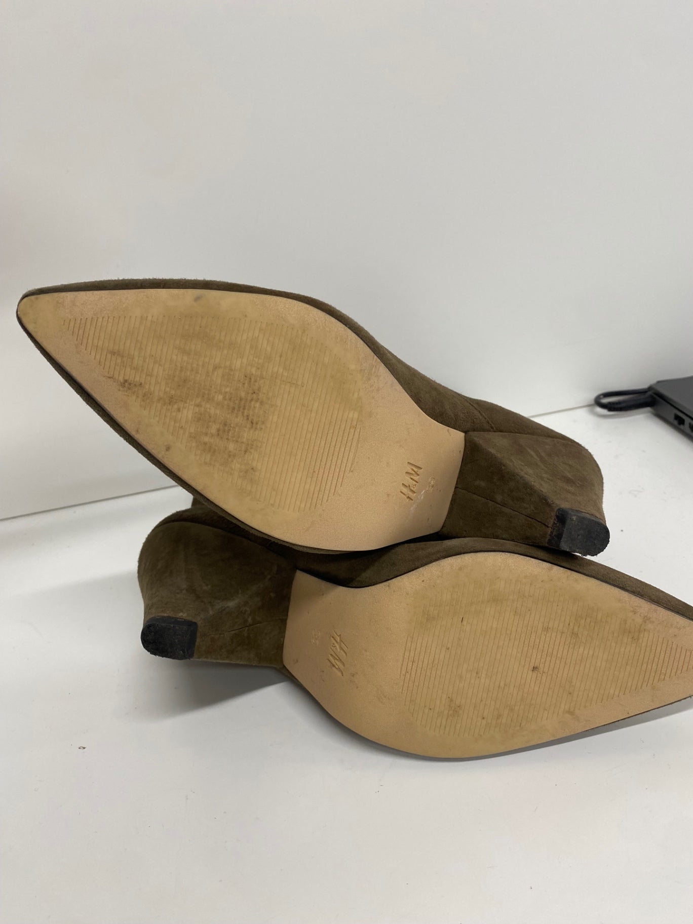 Fabulous H&M Suede mid calf Boots UK6 Khaki LT002