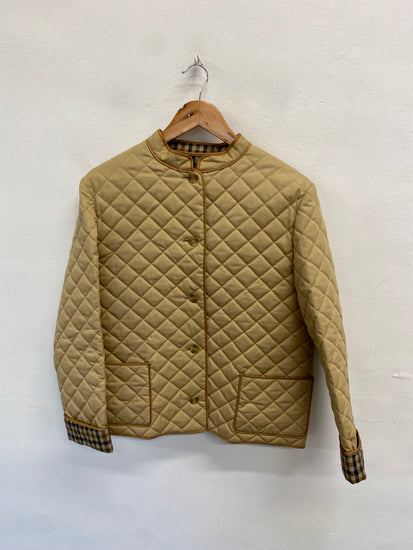 Fabulous Aquascutum Quilted jacket UK 14 Beige cotton LT002
