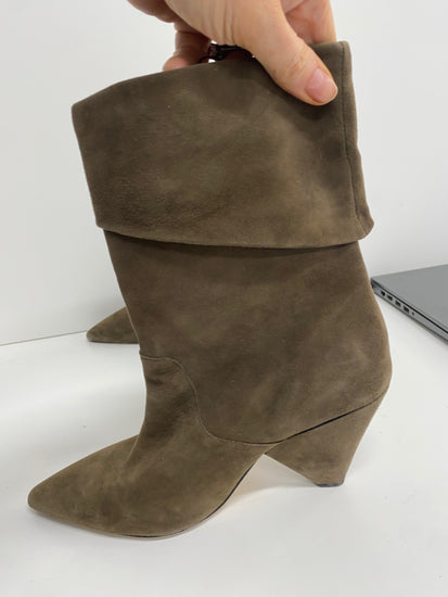 Fabulous H&M Suede mid calf Boots UK6 Khaki LT002