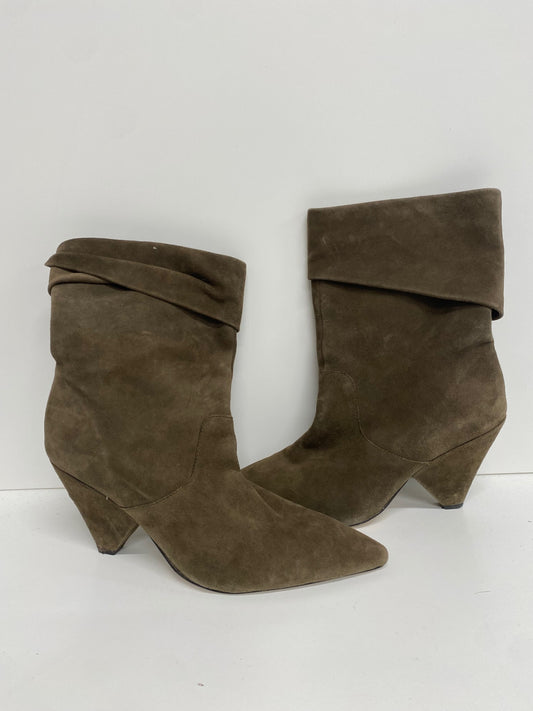 Fabulous H&M Suede mid calf Boots UK6 Khaki LT002