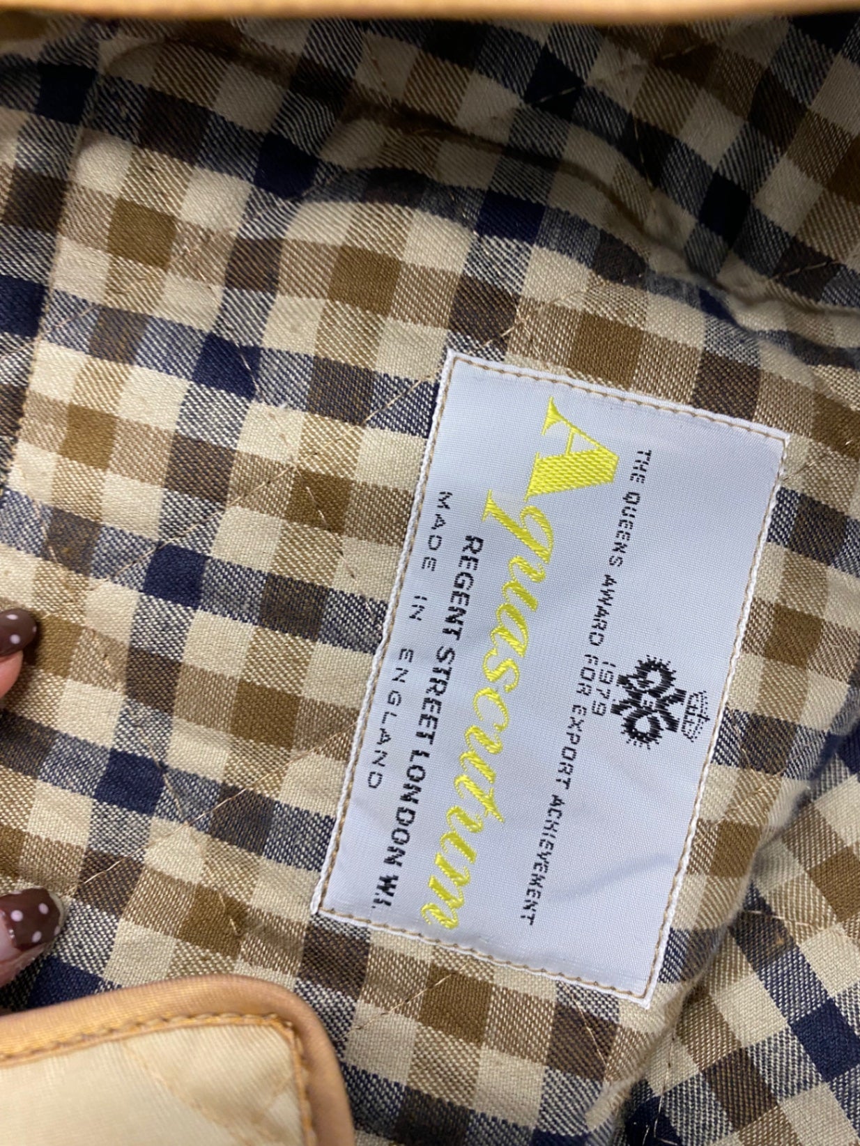 Fabulous Aquascutum Quilted jacket UK 14 Beige cotton LT002