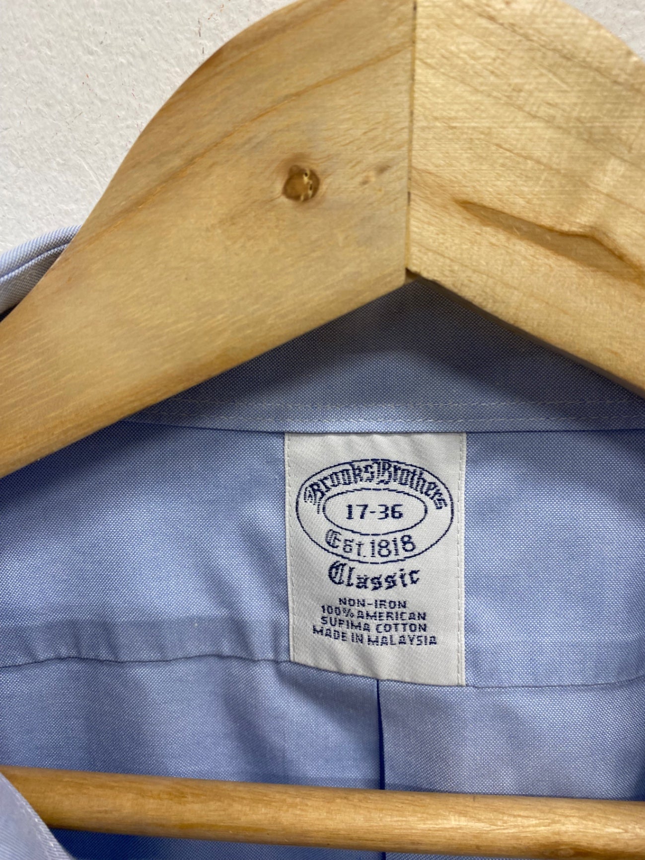 Fabulous Brooks Brothers Shirt 17” Light blue Cotton marked formal shirt (2) SH493