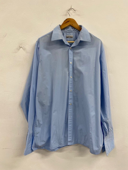 Fabulous Charvet 2019 Shirt Light blue French cuff 17” collar SH493 